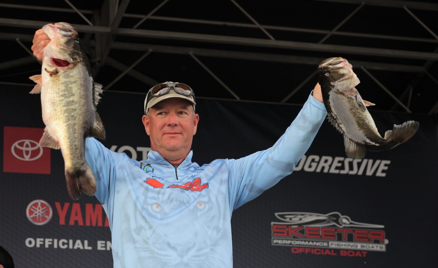 Steve Kennedy of Auburn, Ala., is leading after Day 3 of the 2023 SiteOne Bassmaster Elite at Lake Okeechobee with a three-day total of 70 pounds, 2 ounces.